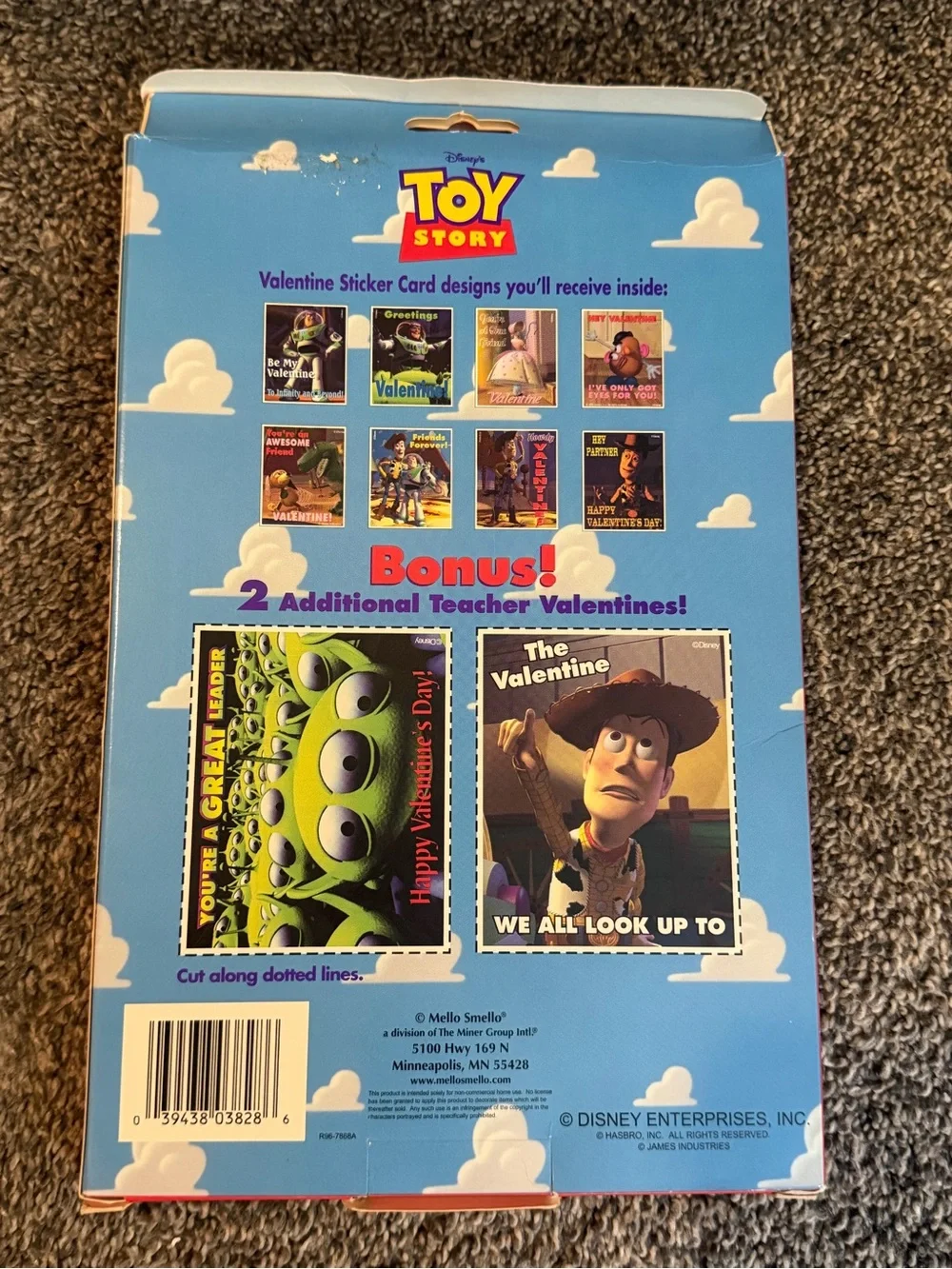 Vintage 1995 Disney Toy Story Valentine Sticker Card Kit by Mello Smello